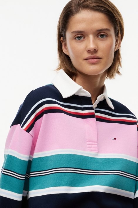 Tommy Jeans multi color dames trui | Close up