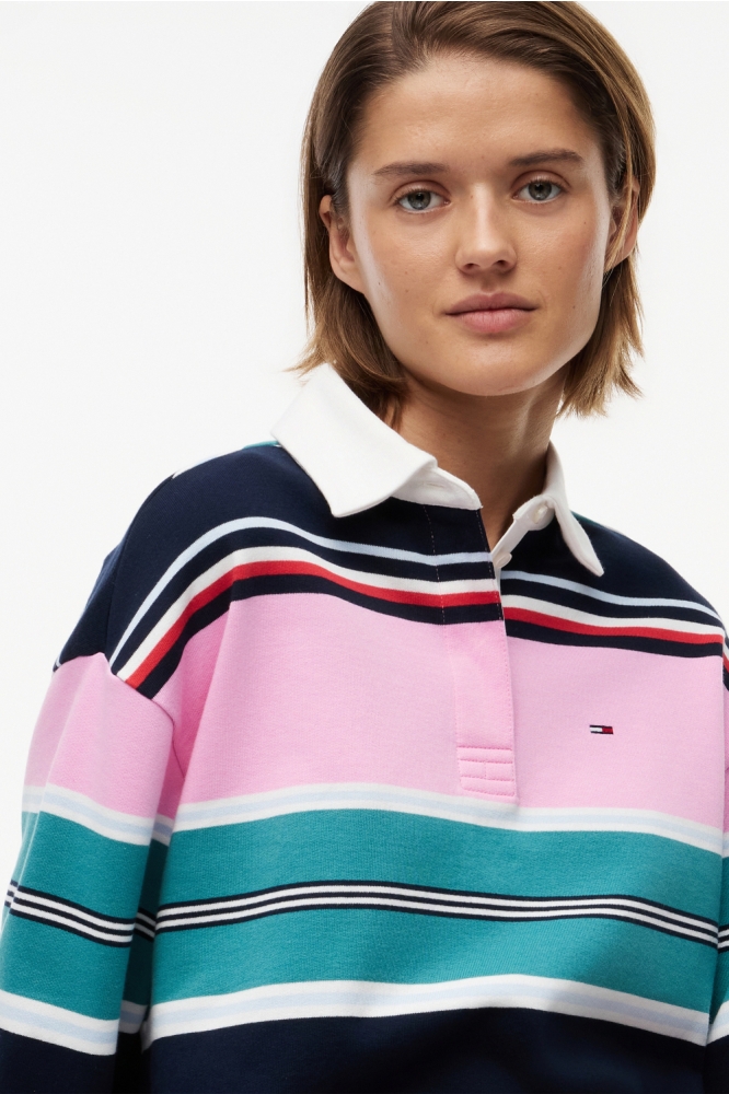 Tommy Jeans multi color dames trui | Close up