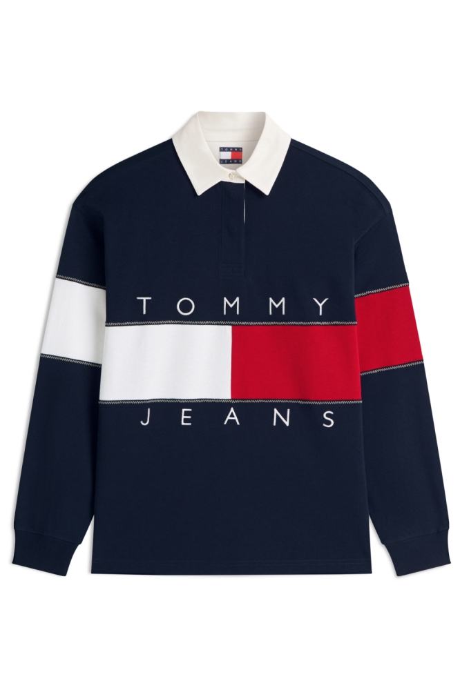 Tommy Jeans blauwe dames trui | Vooraanzicht