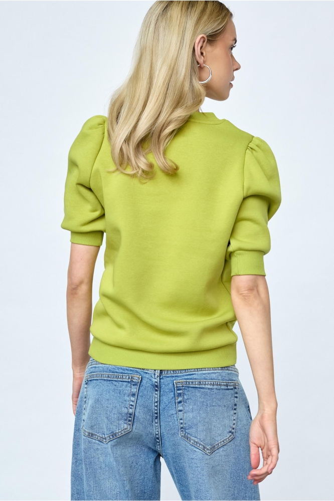 SisterS point groene dames sweater | Model achteraanzicht