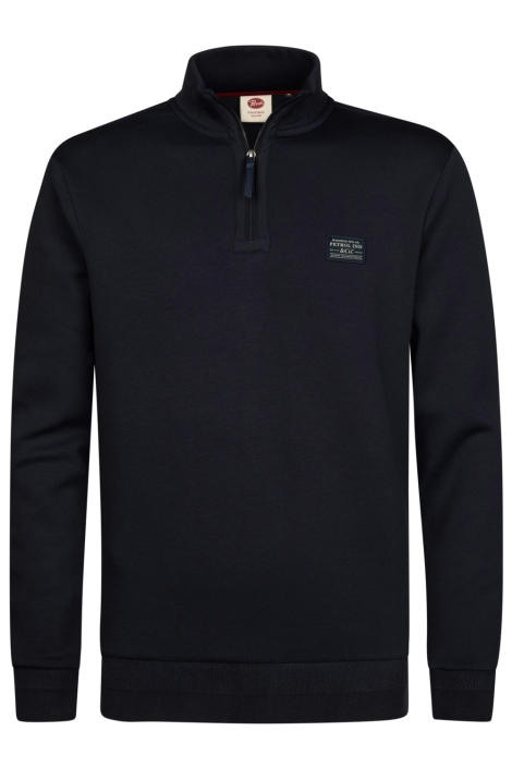 Petrol Industries blauwe heren sweater | Vooraanzicht