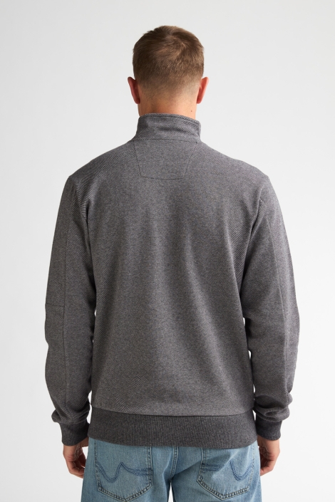 Petrol Industries zwarte heren sweater | Model achteraanzicht