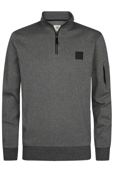 Petrol Industries zwarte heren sweater | Vooraanzicht