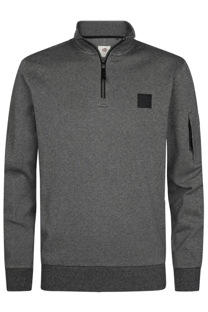 Petrol Industries zwarte heren sweater | Vooraanzicht