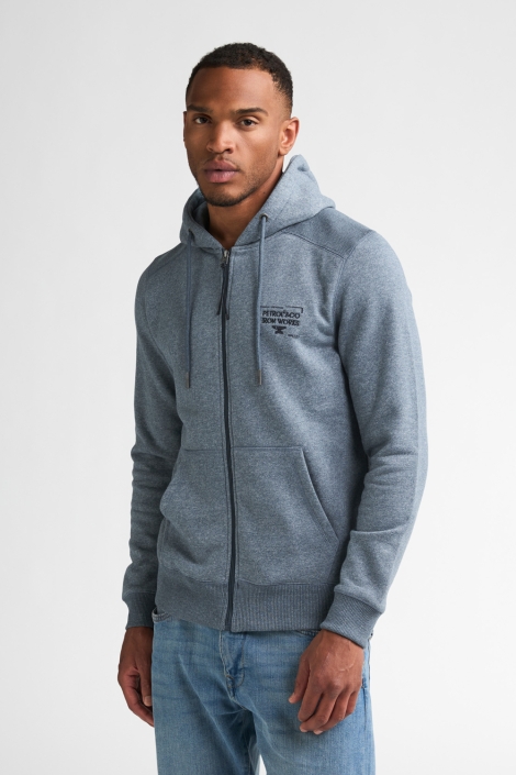 Petrol Industries blauwe heren vest | Model vooraanzicht