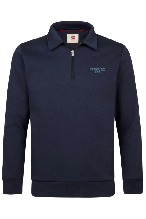 Petrol Industries blauwe heren sweater | Vooraanzicht