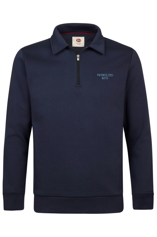 Petrol Industries blauwe heren sweater | Vooraanzicht