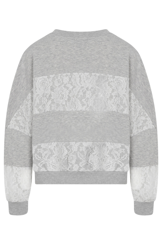 Studio Amaya grijze dames sweater | Achteraanzicht