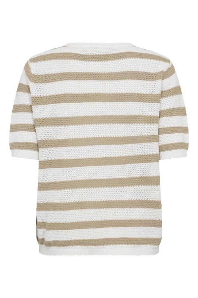 Freequent beige dames t-shirt | Vooraanzicht