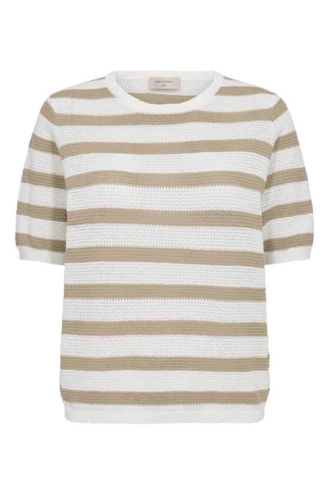 Freequent beige dames t-shirt | Achteraanzicht