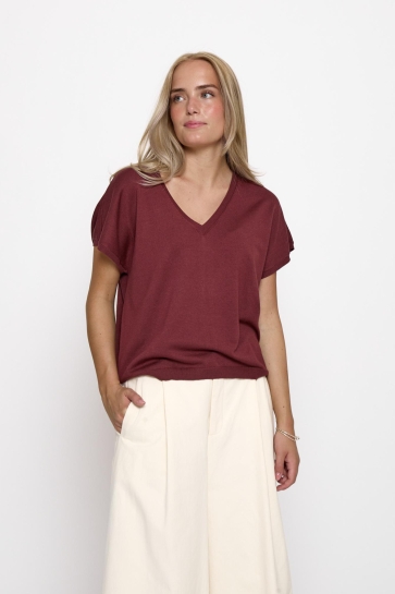 Minus Trui PEYTON BATSLEEVE KNIT MI7142 4009 ANDORRA RED