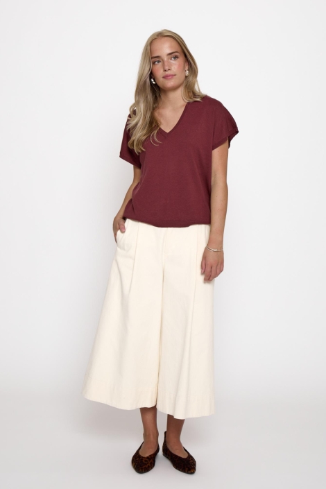Minus bordeaux dames trui | Model