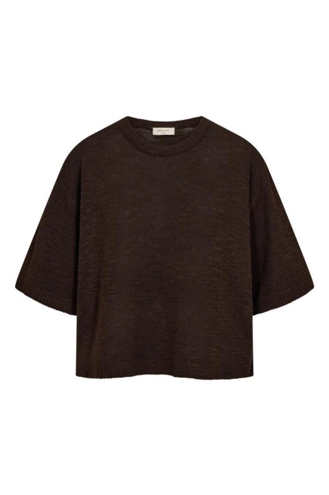 Freequent bruine dames t-shirt | Vooraanzicht