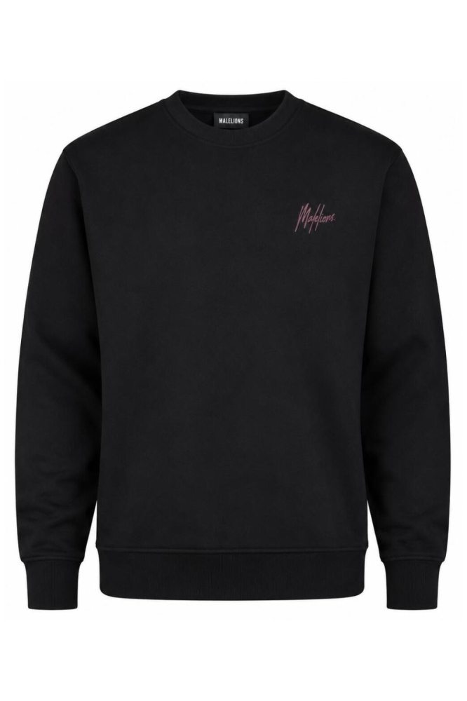 Malelions zwarte heren sweater | Vooraanzicht