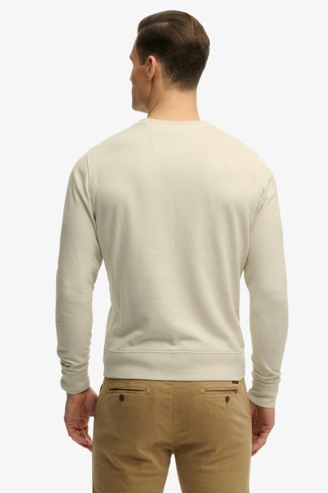 Superdry beige heren sweater | Model achteraanzicht