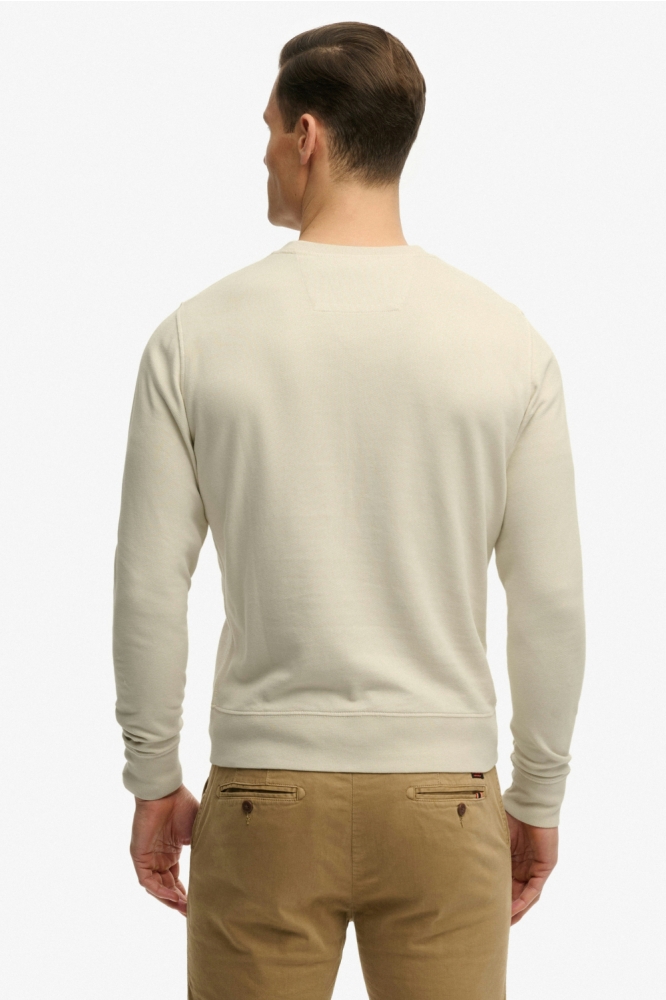 Superdry beige heren sweater | Model achteraanzicht