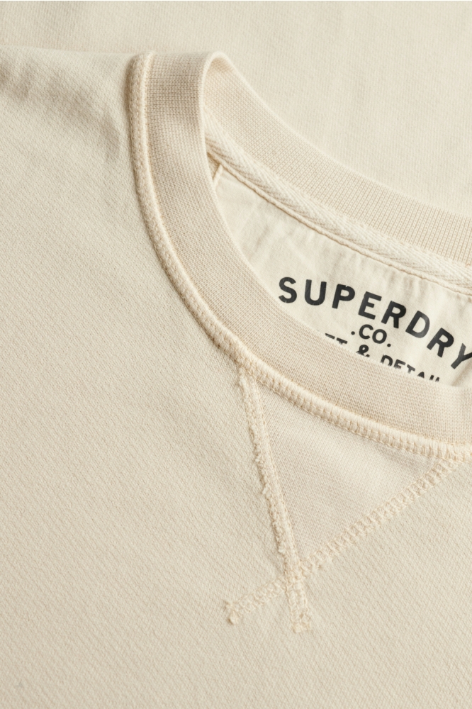 Superdry beige heren sweater | Close up