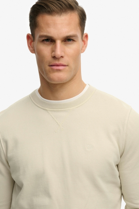 Superdry beige heren sweater | Close up