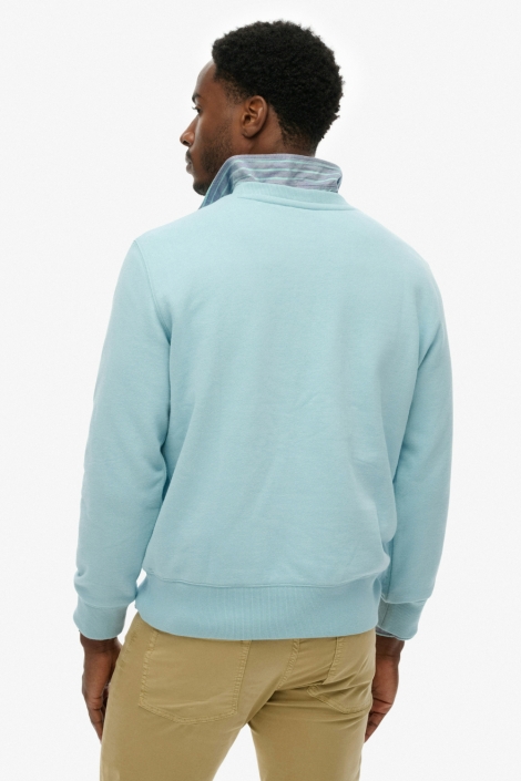 Superdry blauwe heren sweater | Model achteraanzicht