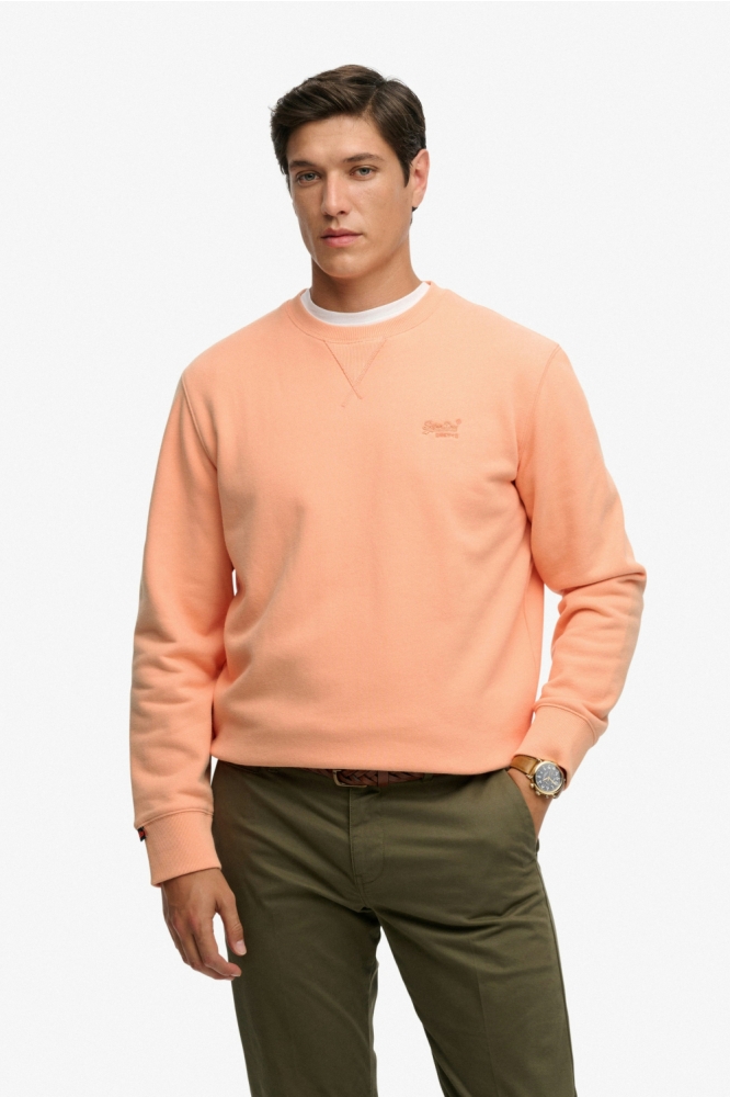 Superdry oranje heren sweater | Model vooraanzicht