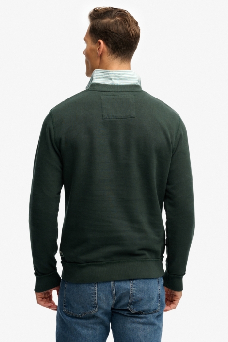 Superdry groene heren sweater | Model achteraanzicht