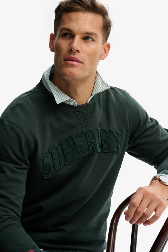 Superdry groene heren sweater | Close up