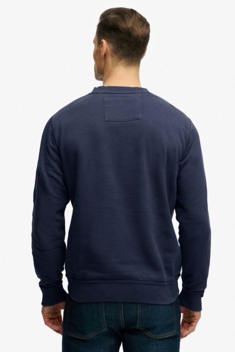 Superdry blauwe heren sweater | Model achteraanzicht