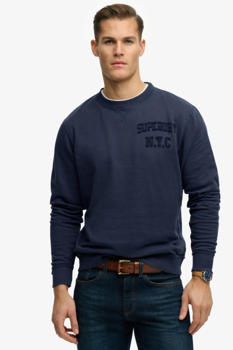 Superdry blauwe heren sweater | Model vooraanzicht