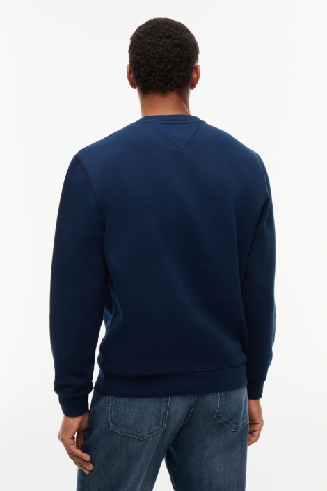 Tommy Jeans blauwe heren sweater | Model achteraanzicht