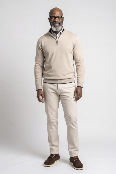 Campbell beige heren trui | Model