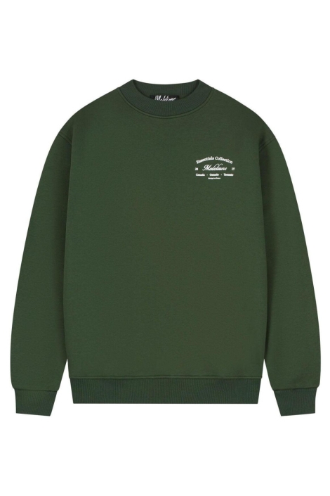 Malelions groene heren sweater | Vooraanzicht