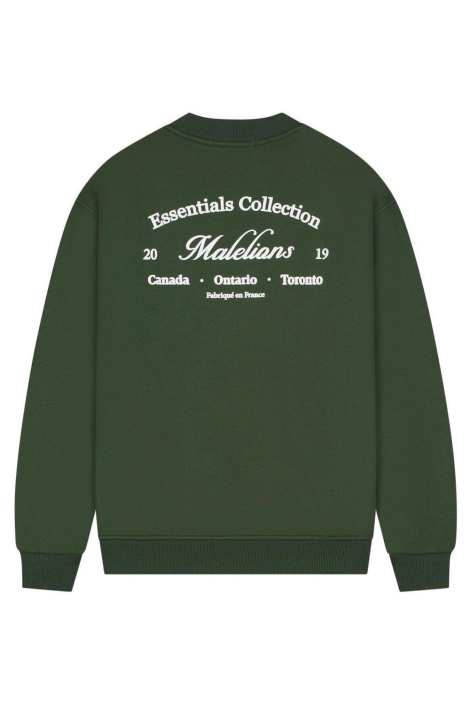 Malelions groene heren sweater | Achteraanzicht