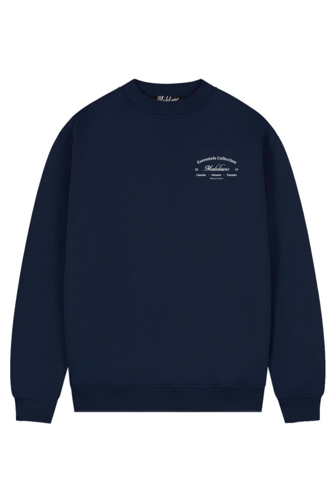Malelions blauwe heren sweater | Vooraanzicht