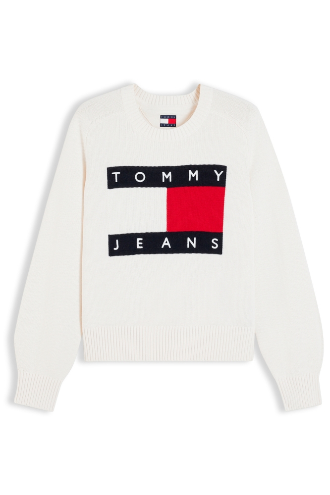 Tommy Jeans witte dames trui | Vooraanzicht