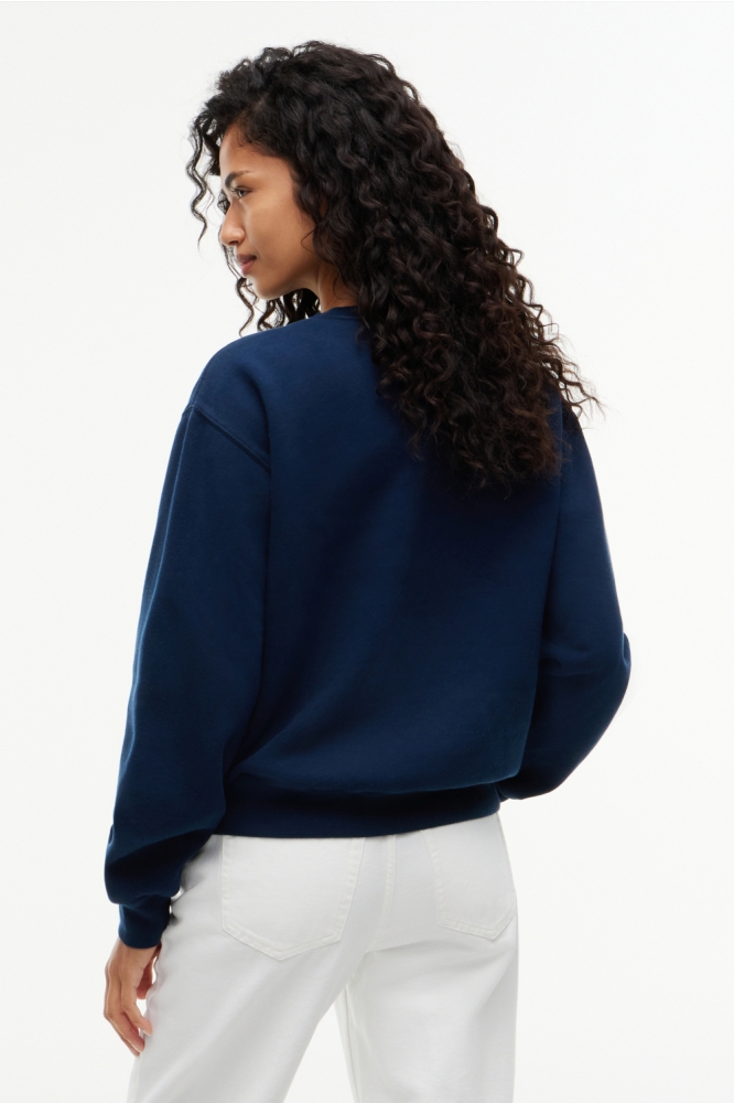 Tommy Jeans blauwe dames sweater | Model achteraanzicht