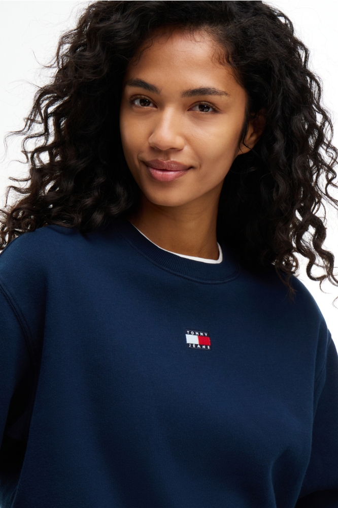 Tommy Jeans blauwe dames sweater | Close up