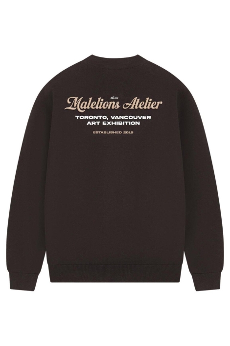 Malelions bruine heren sweater | Achteraanzicht