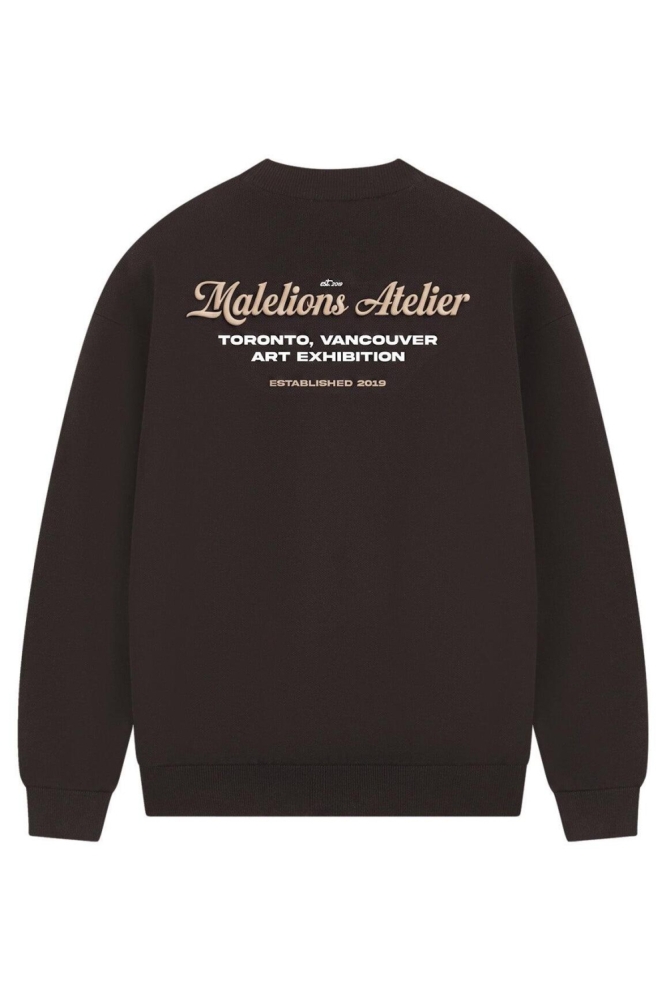 Malelions bruine heren sweater | Achteraanzicht