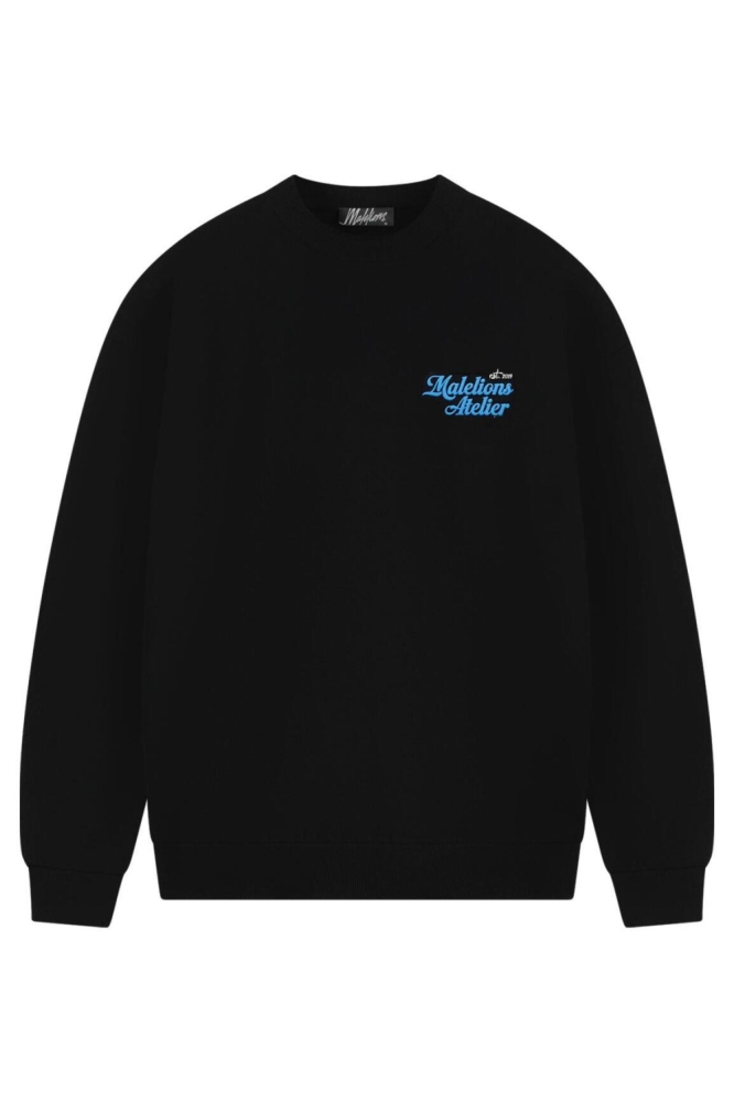 Malelions zwarte heren sweater | Vooraanzicht