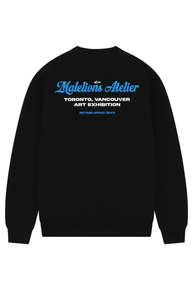 Malelions zwarte heren sweater | Achteraanzicht