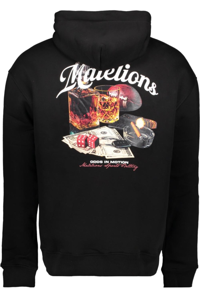 Malelions zwarte heren sweater | Achteraanzicht