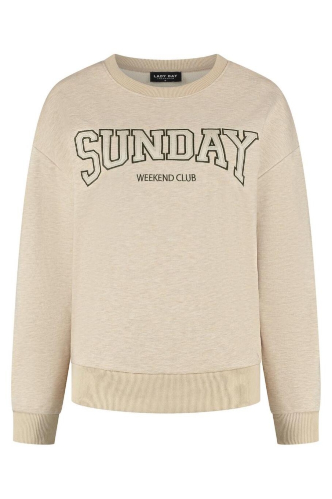 Lady Day beige dames sweater | Vooraanzicht