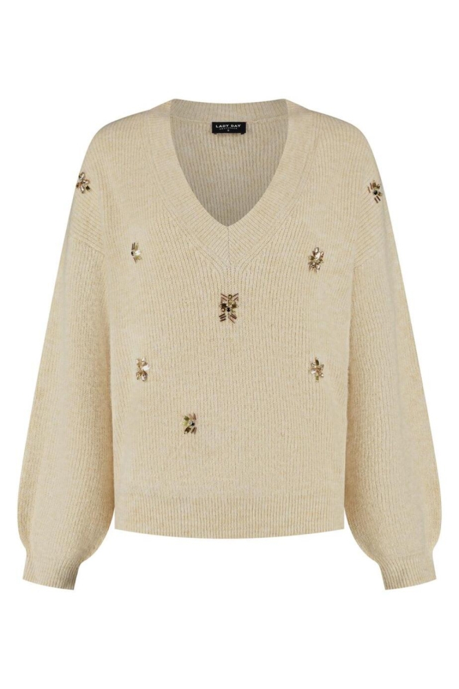 Lady Day beige dames trui | Vooraanzicht