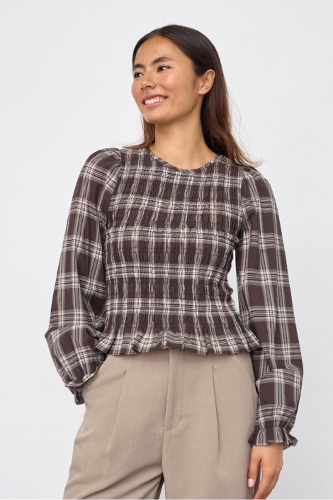 SisterS point bruine dames blouse | Model vooraanzicht