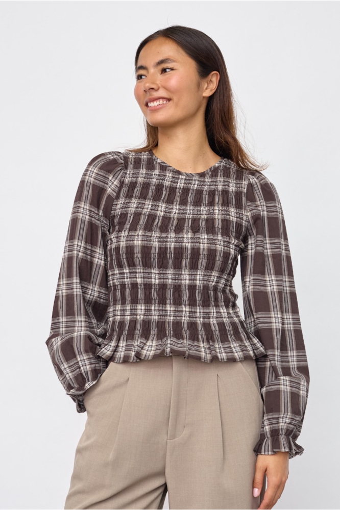 SisterS point bruine dames blouse | Model vooraanzicht