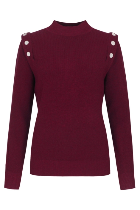 C&S The Label bordeaux dames trui | Vooraanzicht