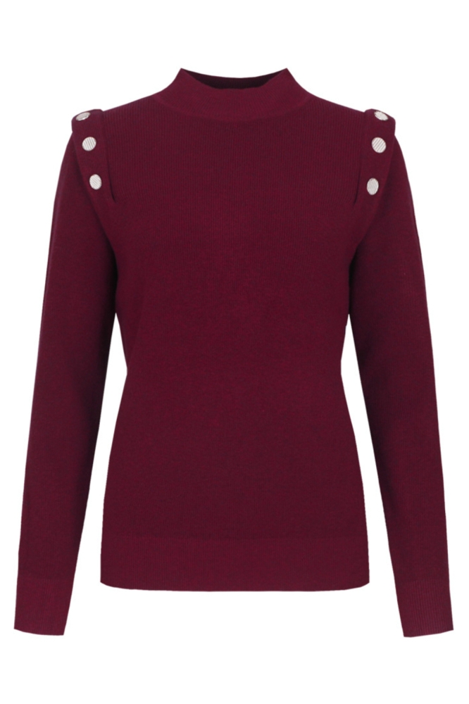 C&S The Label bordeaux dames trui | Vooraanzicht