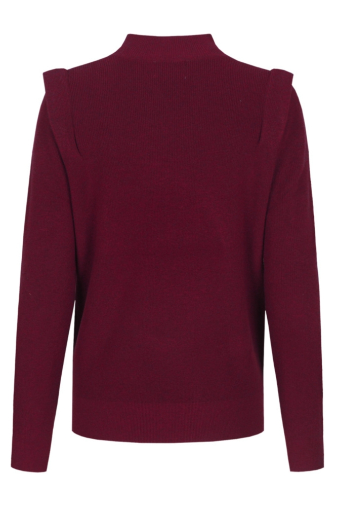 C&S The Label bordeaux dames trui | Zijaanzicht