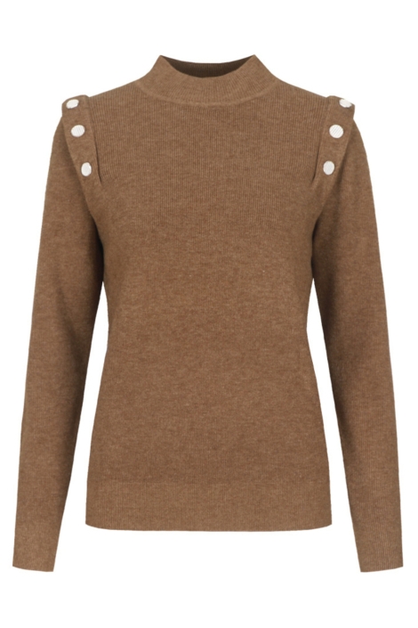 C&S The Label bruine dames trui | Vooraanzicht