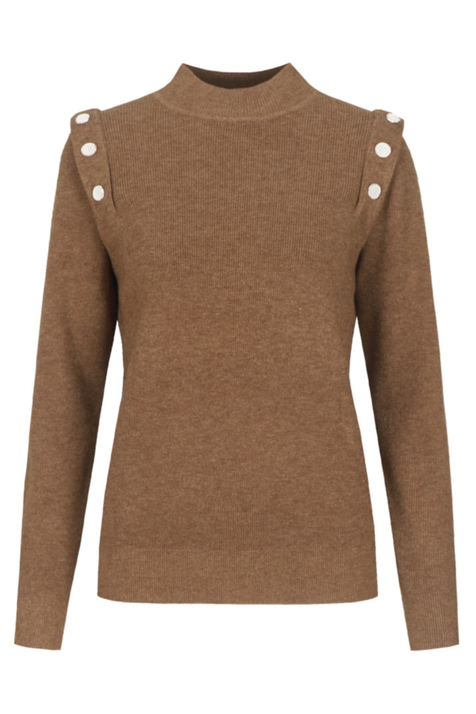 C&S The Label bruine dames trui | Vooraanzicht